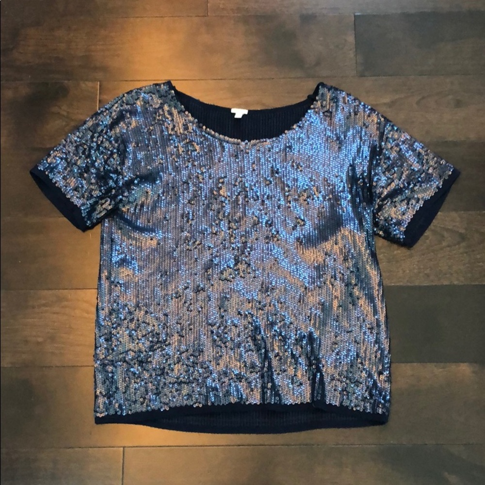 J Crew sequin Crew neck T
